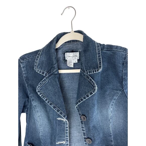 Vintage VTG Live a Little 90’s Denim Jean Jacket with Bow Pocket Detail Size S - Picture 2 of 7
